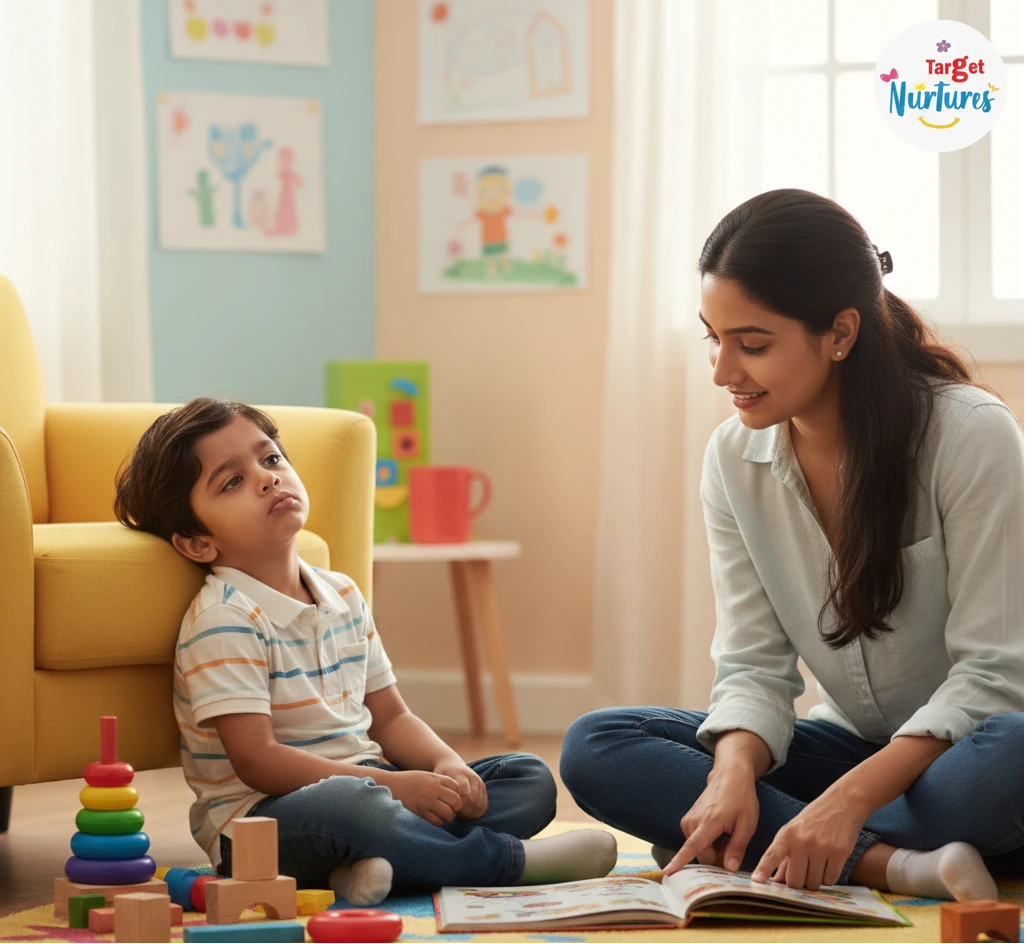 A child bored due to repetitive activities at home