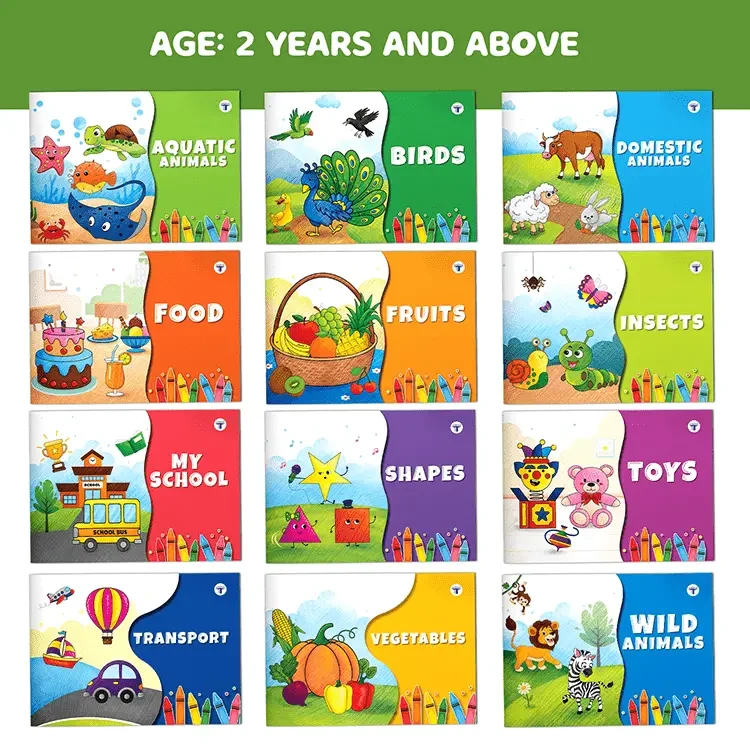 A combo of colouring books offering children-friendly themes