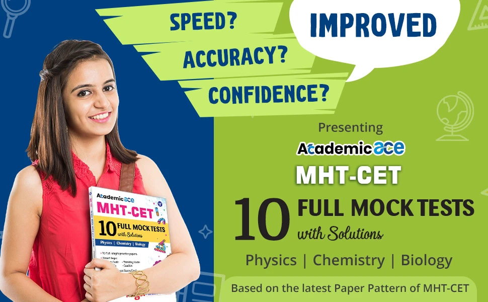 Target Publications' Academic ACE MHT-CET book, featuring 10 Full Mock Tests with Solutions for Physics, Chemistry, and Biology