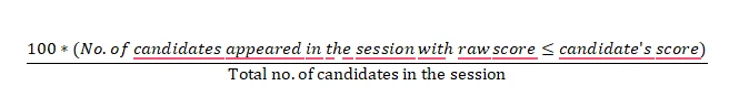 Percentile calculation formula for MBA CET 2026
