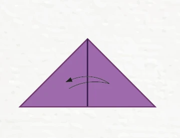 Fold the triangle in half again to make a crease down the middle, then unfold