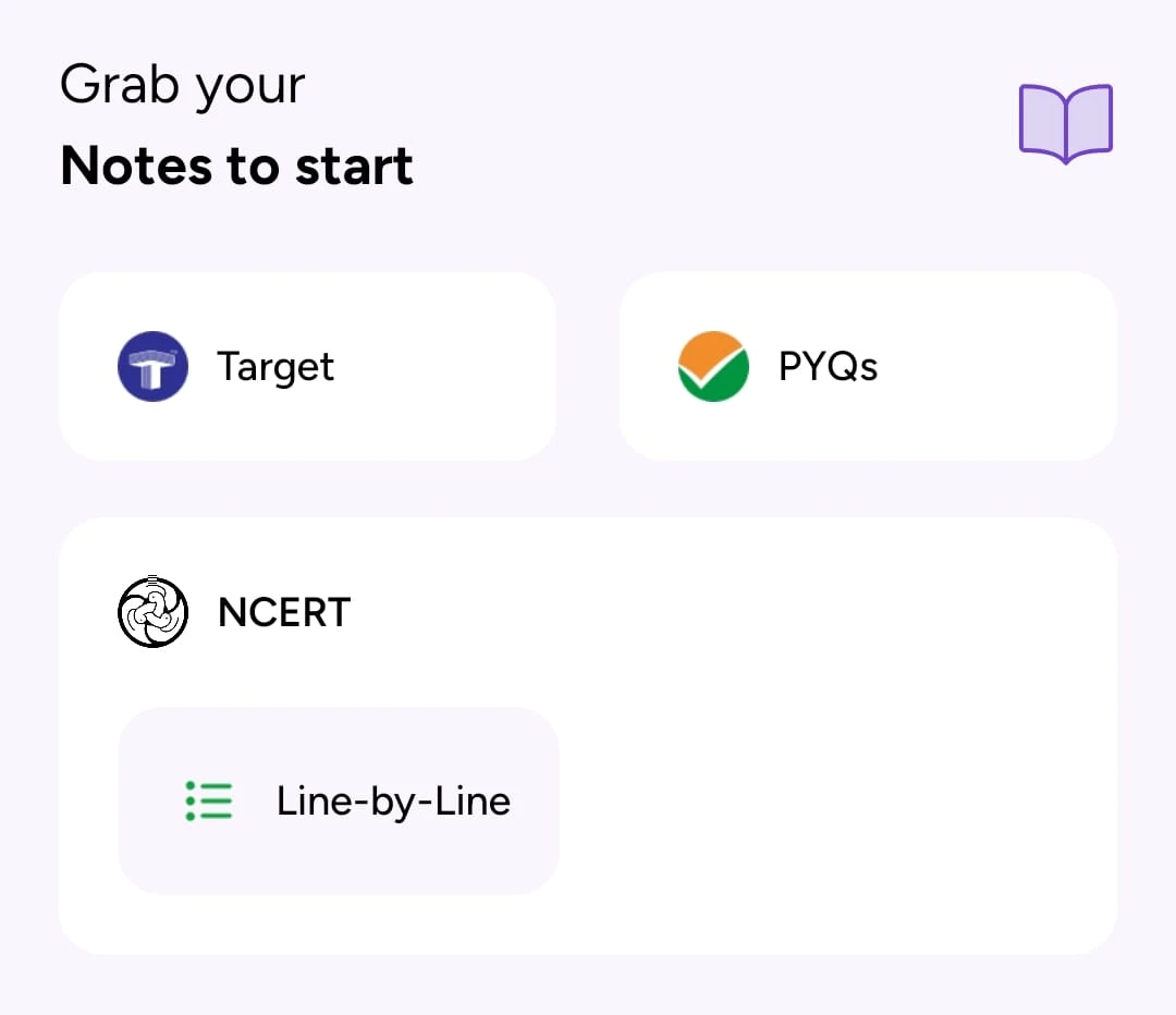 Tayari exam prep app notes section showing Target notes, PYQs, and NCERT line-by-line study for NEET, JEE Main and MHT CET