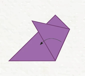 Fold the right corner up at a slight angle