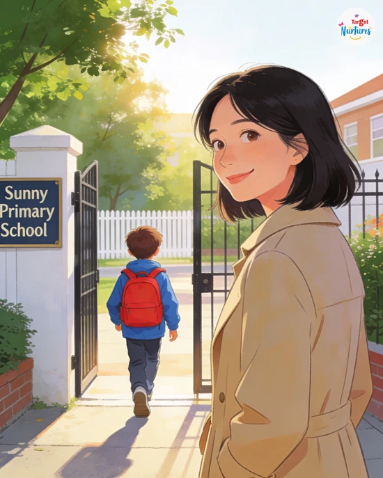 Confident preschooler showing progress after strategies to ease separation anxiety