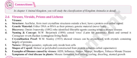Trendsetter plus biology notes on Viruses, Viroids, Prions, and Lichens for entrance exam preparation