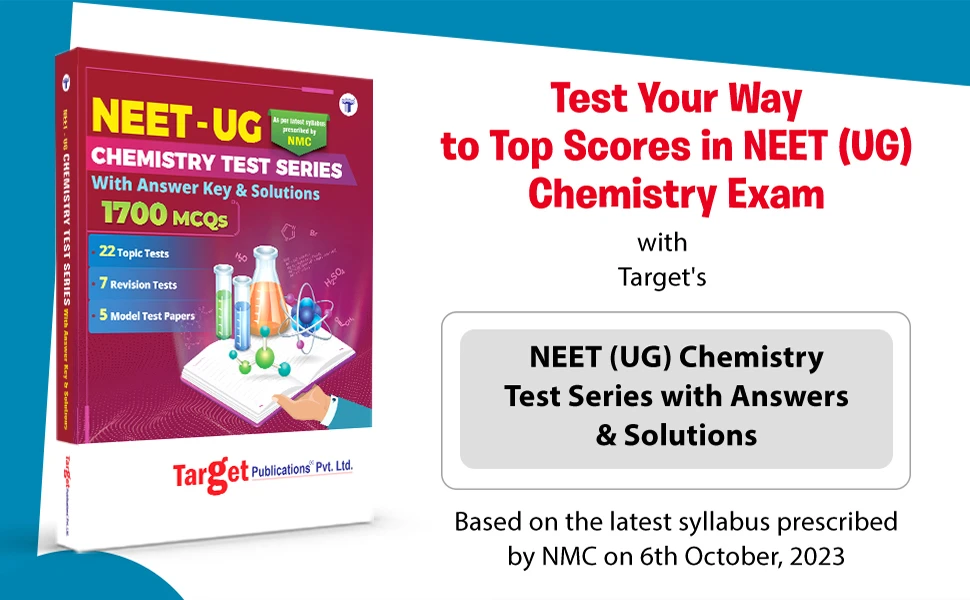 Target Publications Chemistry NEET test series book cover with 1700 MCQs