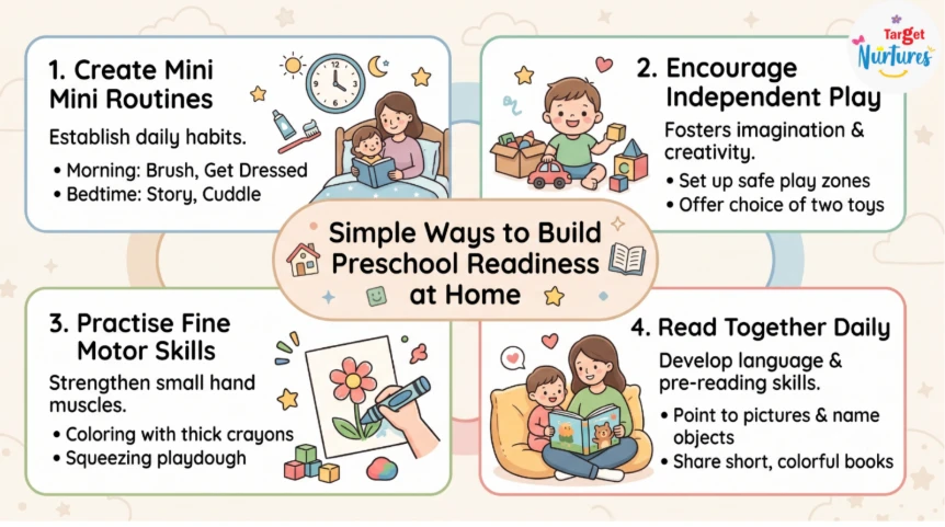 A checklist to check a toddler's readiness for preschool