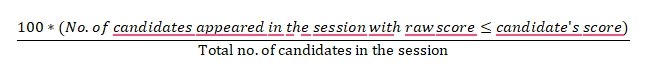 Percentile calculation formula for MBA CET