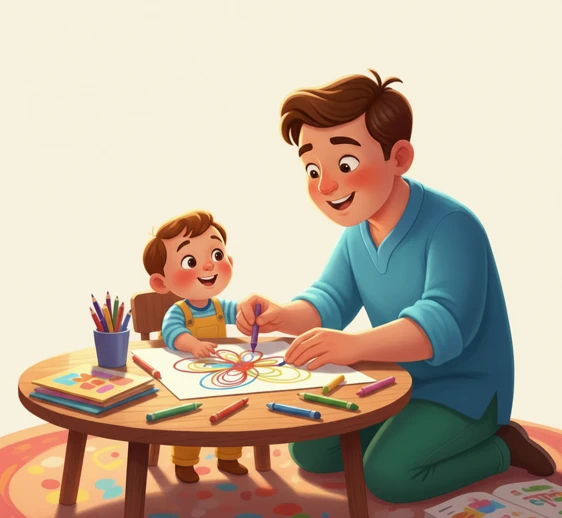 Parent gently guiding a toddler’s hand, helping improve the kid’s pencil grip