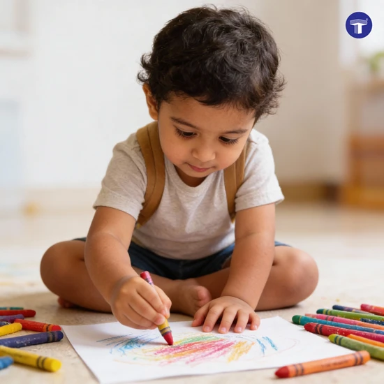 Toddler scribbling to develop pre writing skills