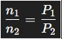 Equation showing the ratio of number of moles and pressure — used in MHT-CET 2026 for solving gas law problems quickly and accurately.