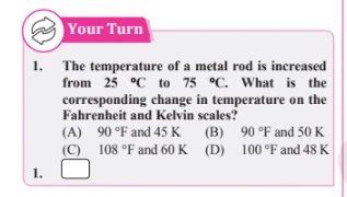 Trendsetter plus practice question on temperature conversion between Celsius, Fahrenheit, and Kelvin scales