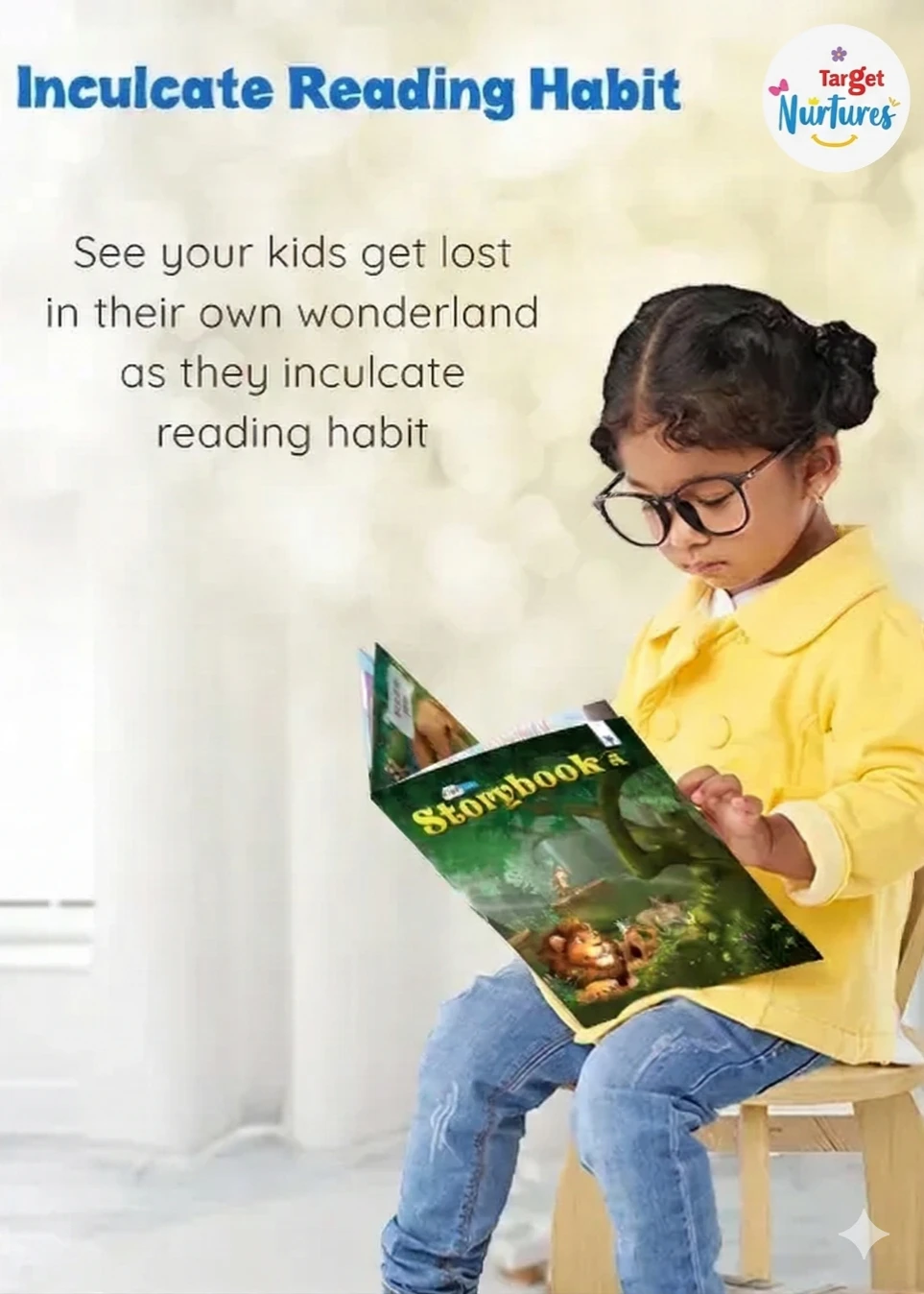 A child reading from an engaging animal storybook