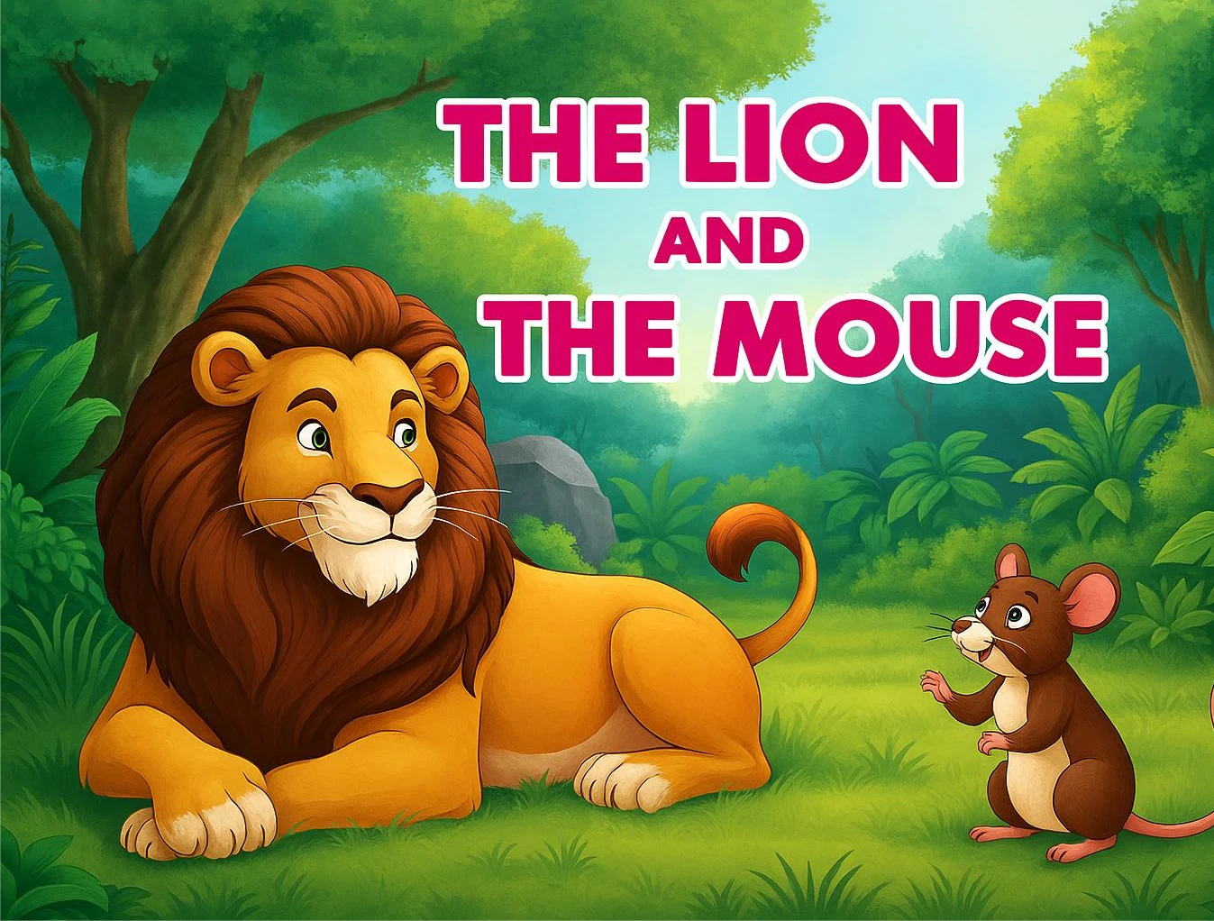 Lion and mouse begin friendship in jungle tale